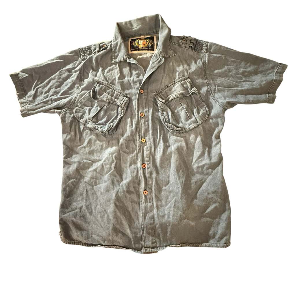 Vintage Pusser's BVI Military Utility Short Sleeve Button-Down Shirt Large